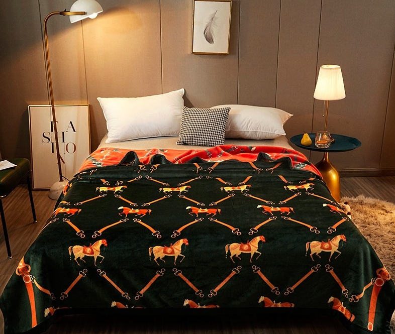 赢家体育大牌风爱马云毯（绿色）